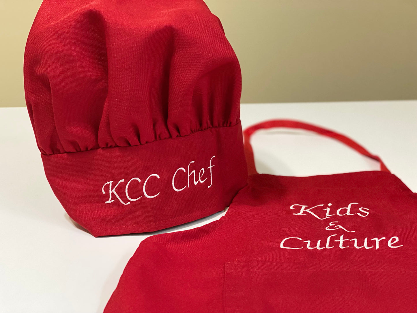 Kids & Culture Camp Apron + Hat Set (Red)